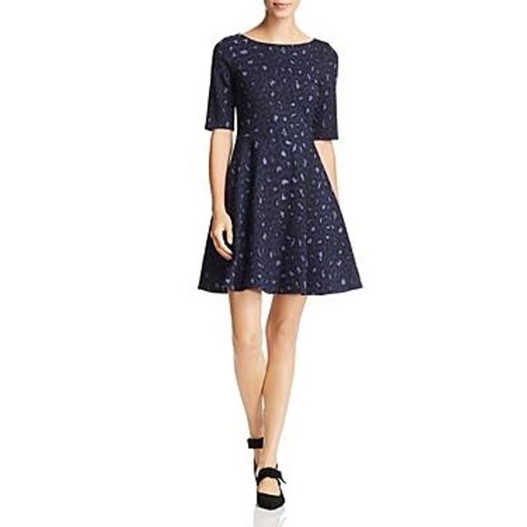 Kate Spade Blue Leopard Print Lace-up Ponte Dress Size M - Picture 8 of 8